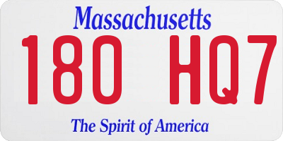 MA license plate 180HQ7