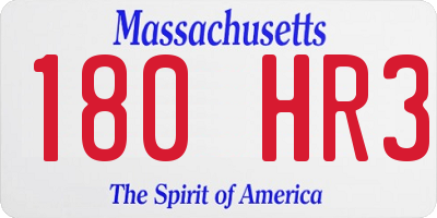 MA license plate 180HR3