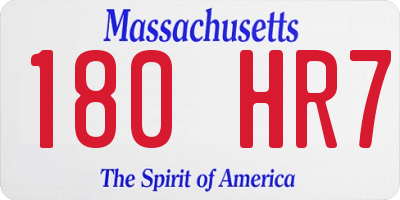 MA license plate 180HR7