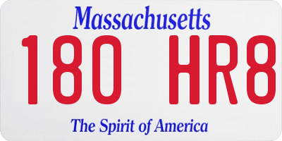 MA license plate 180HR8
