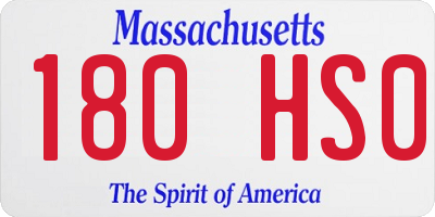 MA license plate 180HS0