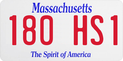 MA license plate 180HS1