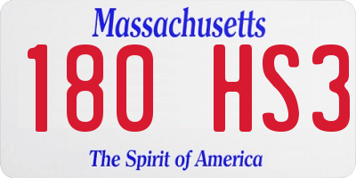 MA license plate 180HS3