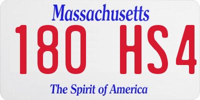 MA license plate 180HS4