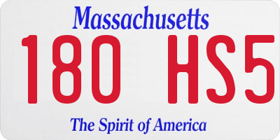 MA license plate 180HS5