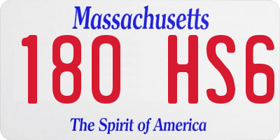 MA license plate 180HS6