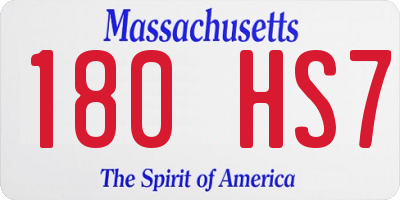 MA license plate 180HS7