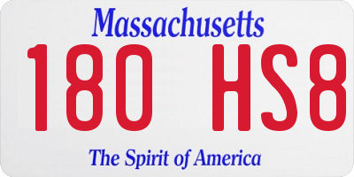 MA license plate 180HS8