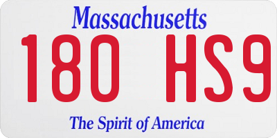 MA license plate 180HS9