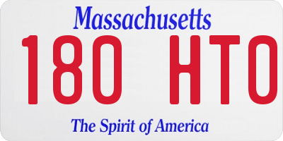 MA license plate 180HT0