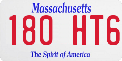 MA license plate 180HT6