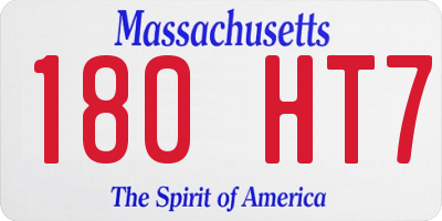 MA license plate 180HT7