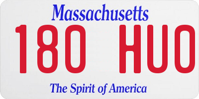 MA license plate 180HU0