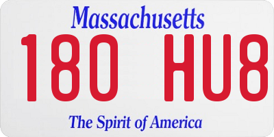 MA license plate 180HU8