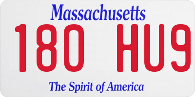 MA license plate 180HU9