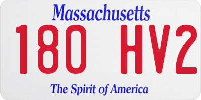MA license plate 180HV2