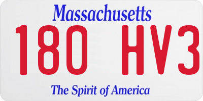 MA license plate 180HV3