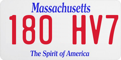 MA license plate 180HV7