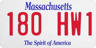 MA license plate 180HW1