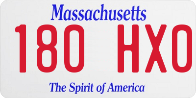 MA license plate 180HX0