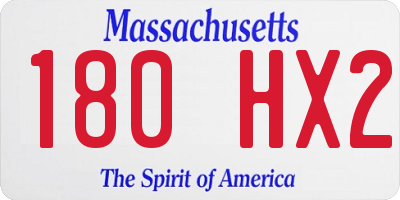 MA license plate 180HX2