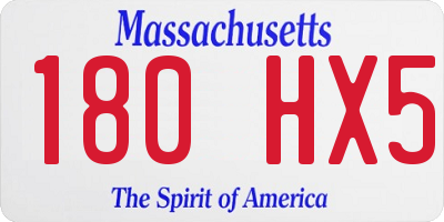 MA license plate 180HX5