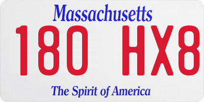 MA license plate 180HX8