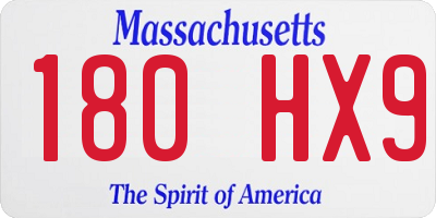 MA license plate 180HX9