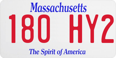 MA license plate 180HY2