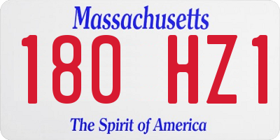 MA license plate 180HZ1