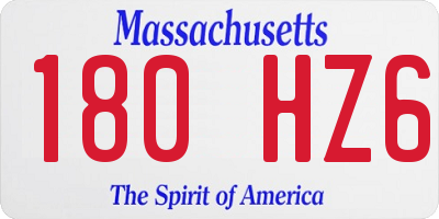 MA license plate 180HZ6