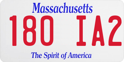 MA license plate 180IA2