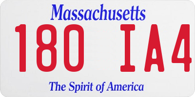 MA license plate 180IA4