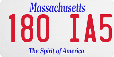 MA license plate 180IA5