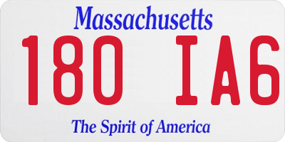 MA license plate 180IA6