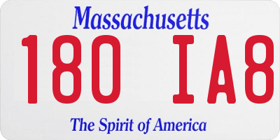 MA license plate 180IA8