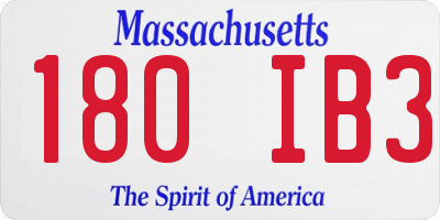MA license plate 180IB3