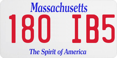 MA license plate 180IB5