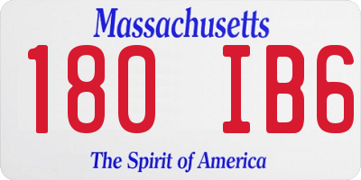 MA license plate 180IB6