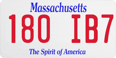 MA license plate 180IB7