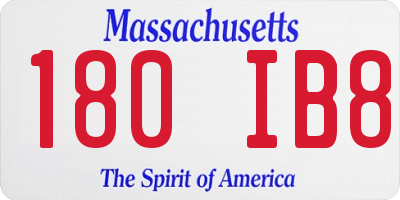 MA license plate 180IB8