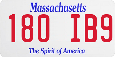 MA license plate 180IB9