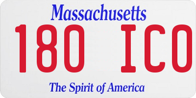MA license plate 180IC0