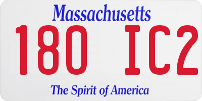 MA license plate 180IC2