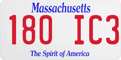 MA license plate 180IC3