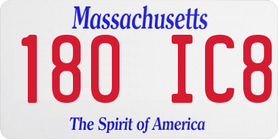 MA license plate 180IC8