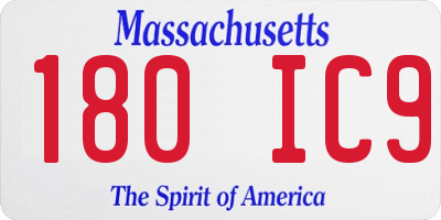 MA license plate 180IC9