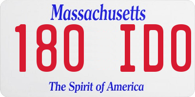 MA license plate 180ID0