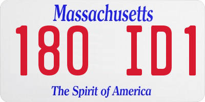 MA license plate 180ID1