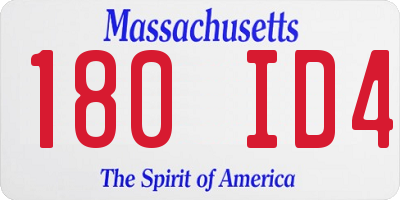 MA license plate 180ID4